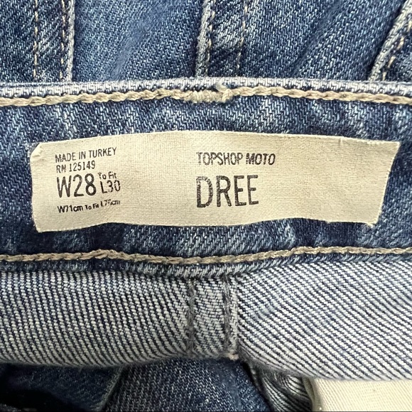 Topshop | Moto Dree Raw Hem Jeans Size W28L30 - Picture 4 of 10